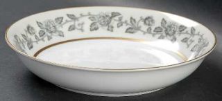 Citadel Minuit Rose Coupe Soup Bowl, Fine China Dinnerware   Gray/Blue  Floral &