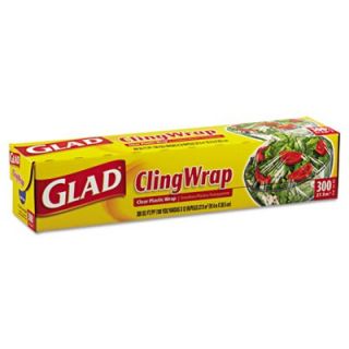 Glad Plastic Cling Wrap, 12in X 300 Ft, Clear