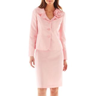 Lesuit Le Suit Ruffle Collar Skirt Suit, Pink, Womens