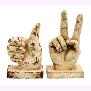Polystone Gesture Decorative Sculptures (set Of 2)