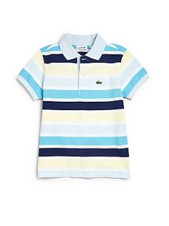 Lacoste Toddlers & Little Boys Striped Piqué Polo Shirt   White Turquoise