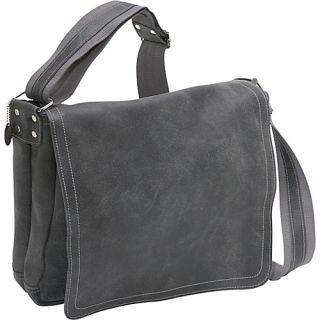 Distressed Leather Full Flap Laptop Messenger   M Distressed Gr
