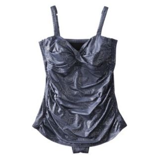 Merona Womens Plus Size Lingerie Strap One Piece Swimsuit   Dark Slate/Silver 20
