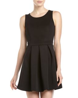 Fit and Flare Scuba Dress, Black