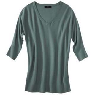 Mossimo Womens 3/4 Sleeve V Neck Value Sweater   Wharf Teal L