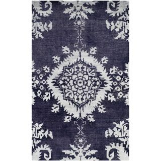 Safavieh Hand knotted Stone Wash Deep Purple Wool/ Cotton Rug (4 X 6)
