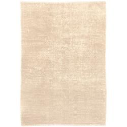 Hand woven White Bristol Wool Shag Rug (2 X 3)