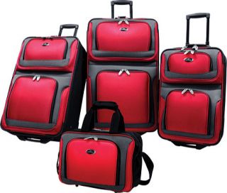 US Traveler New Yorker 4 Piece Luggage Set   Red Luggage Sets