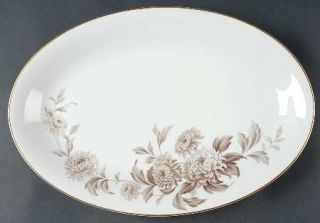 Noritake Lasalle 16 Oval Serving Platter, Fine China Dinnerware   Gray/Brown Fl