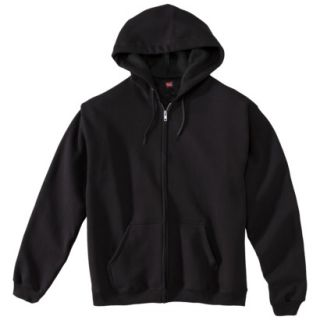Hanes Premium Mens Fleece Zip Up Hooded Sweatshirt   Black L