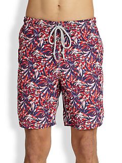  Collection Abstract Floral Swim Trunks   Red