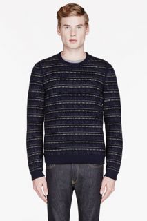 Rag And Bone Navy Patterned Patrick Sweater