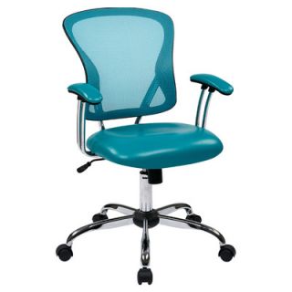 Office Star Ave Six 17.5 Mesh Peyton Task Chair with Faux Leather Seat PTN26