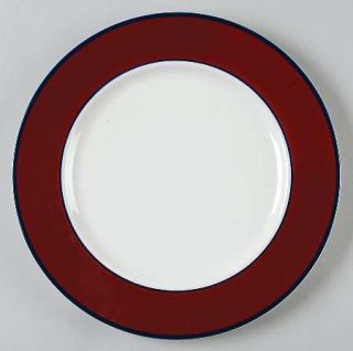 Pagnossin Spa Maroon Dinner Plate, Fine China Dinnerware   Treviso,Maroon Band,B