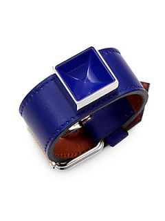 Proenza Schouler PS11 Leather & Lacquer Large Bracelet   Royal Blue