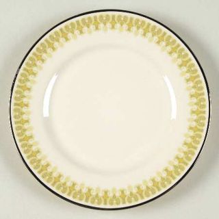 Franciscan Gabrielle Bread & Butter Plate, Fine China Dinnerware   Green Scrolls