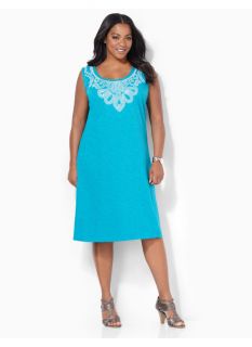Plus Size Embellishment Dress Catherines Womens Size 0X, Enamel Blue
