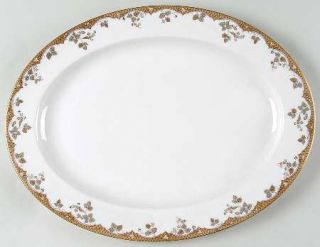 Royal Doulton Lynnewood 16 Oval Serving Platter, Fine China Dinnerware   Leaves