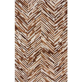 Nuloom Handmade Chevron Brown Cowhide Leather Rug (76 X 96) (BrownPattern AbstractTip We recommend the use of a non skid pad to keep the rug in place on smooth surfaces.All rug sizes are approximate. Due to the difference of monitor colors, some rug col