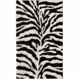 Nuloom Luna Black And White Zebra Shag Rug (5 X 8)