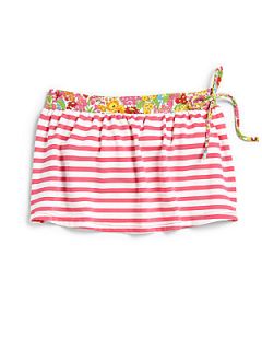 Oscar de la Renta Girls Striped Swim Skirt   Hot Pink