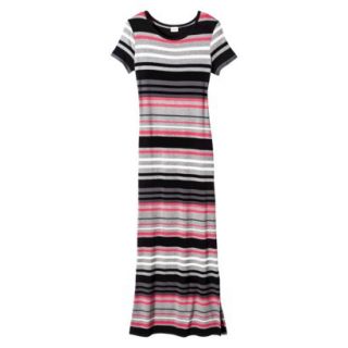 Merona Womens Knit T Shirt Maxi Dress   Heather Gray/Blazing Coral   XS
