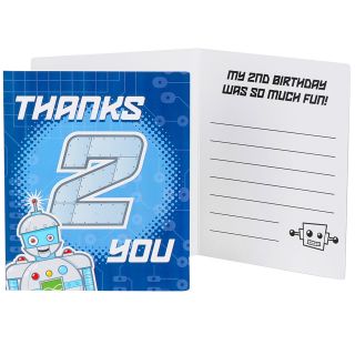 Robots 2nd Birthday Thank You Notes
