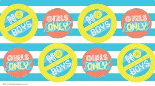 Girls Only Party Small Lollipop Sticker Sheet