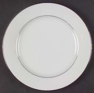Noritake Envoy Salad Plate, Fine China Dinnerware   White, Smooth Edge, Platinum