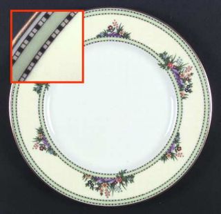 Lenox China Rock Garden Dinner Plate, Fine China Dinnerware   Florals, Green Ban