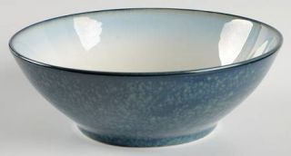 Sango Metallics Blue Soup/Cereal Bowl, Fine China Dinnerware   Textured Blue Str