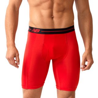 New Balance Mens Performance Red And Black Sport Briefs (9 inch Inseam)