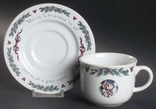 Disney Twas The Night Before Christmas Flat Cup & Saucer Set, Fine China Dinnerw