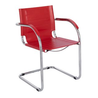 Safco Flaunt Red Leather Guest Chair