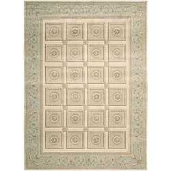 Nourison Newport Garden Ivory Wool blend Rug (36 X 56) (BeigePattern GeometricTip We recommend the use of a non skid pad to keep the rug in place on smooth surfaces.All rug sizes are approximate. Due to the difference of monitor colors, some rug colors 