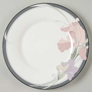 Noritake Cafe Du Soir Salad Plate, Fine China Dinnerware   New Decade,Gray Band,