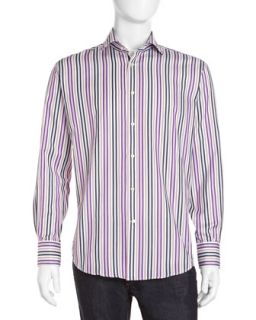 Striped Sport Shirt, Purple