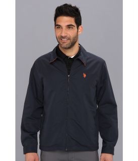 U.S. Polo Assn Micro Golf Jacket with Open Bottom Mens Coat (Black)