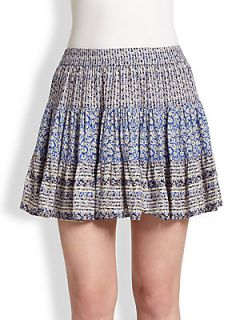 BCBGMAXAZRIA Paula A Line Mini Skirt   Blue Depths