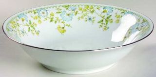 Noritake Flourish 9 Round Vegetable Bowl, Fine China Dinnerware   Blue/Yellow F