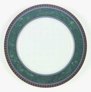Mikasa La Scala Dinner Plate, Fine China Dinnerware   Green Rim,Red,Green&Blue G