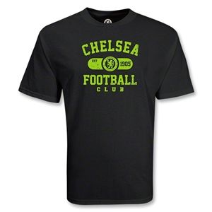 Euro 2012   Chelsea Football Club Distressed Soccer T Shirt (Black)