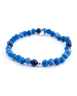 Sodalite Spacer Small Bead Bracelet, Blue