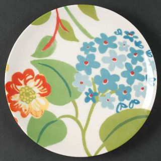 Pottery Barn Graphic Garden Salad/Dessert Plate, Fine China Dinnerware   Flowers