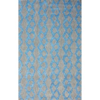 Nuloom Handmade Lattice Blue Cotton Rug (76 X 96) (GreyPattern AbstractTip We recommend the use of a non skid pad to keep the rug in place on smooth surfaces.All rug sizes are approximate. Due to the difference of monitor colors, some rug colors may var