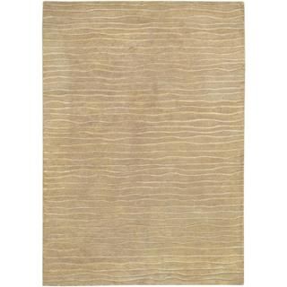 Hand crafted Solid Color Vinyasa Halcyon Taupe Brown Rug (36 X 56) (Taupe brownPattern SolidTip We recommend the use of a non skid pad to keep the rug in place on smooth surfaces.All rug sizes are approximate. Due to the difference of monitor colors, so