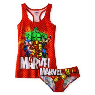 Juniors Marvel Comics Tank and Panty Set   Red S