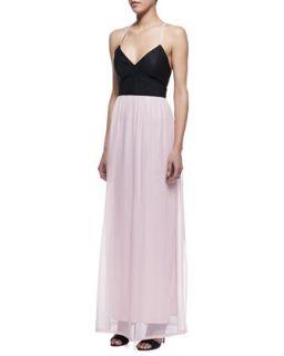 Womens Athena Maxi Dress, Black/Pale Pink   Cusp by 