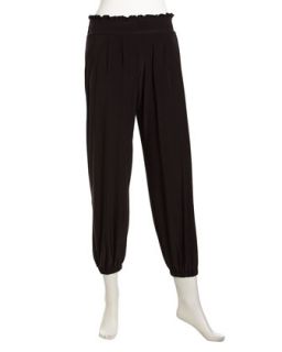 Stretch Relaxed Pull On Pants, Black