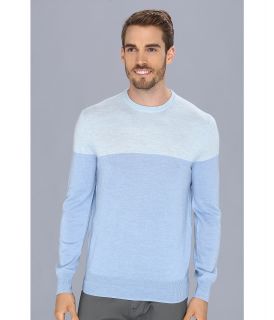 Calvin Klein Color Blocked Crew 12GG Merino Sweater Mens Sweater (Blue)